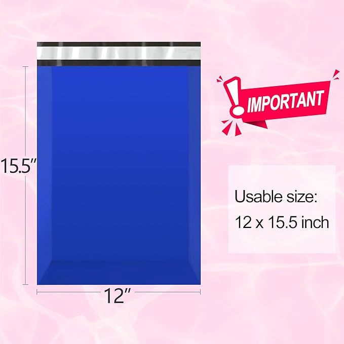 Famagic 200pcs Poly Mailers 12x15.5 Inch Shipping Bags Dark Blue Shipping - Image 2