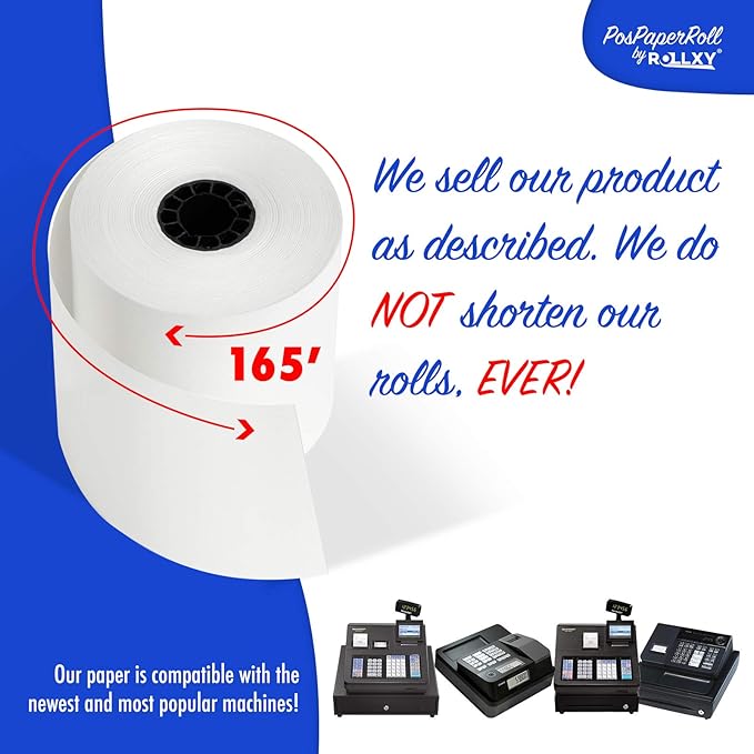 2-1/4 X 165 Thermal Paper Rolls Sharp Cash Register - Image 4