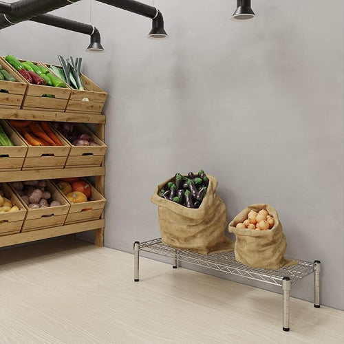 14''W x 36''L x 8''H Chrome Plated Wire Dunnage Rack | Off The Floor Storage - Image 2