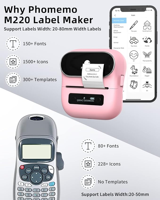 Phomemo M220 Bluetooth Label Maker Machine, Label Printer - Image 8