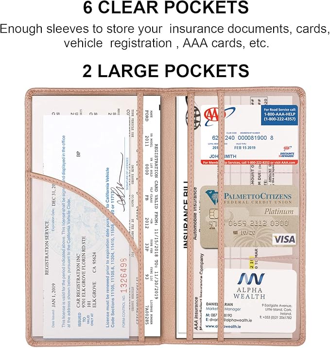 Cacturism Car Registration and Insurance Holder, Vehicle Glove Box Car - Image 5