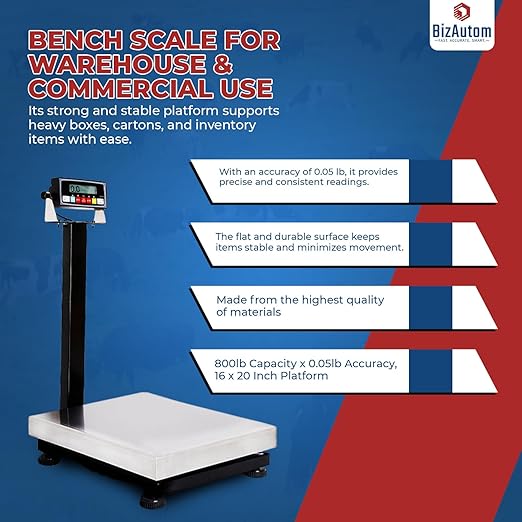 Bench Scale NTEP Approved for Warehouse & Commercial Use, 800 lb Capacity x - Image 4