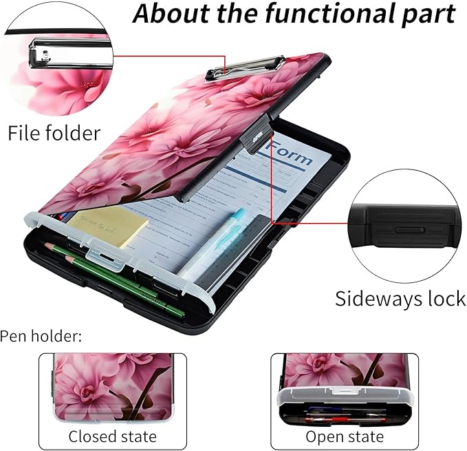 File Clipboard Storage with Pen Holder High Capacity Plastic Nursing Clipboards - Image 5