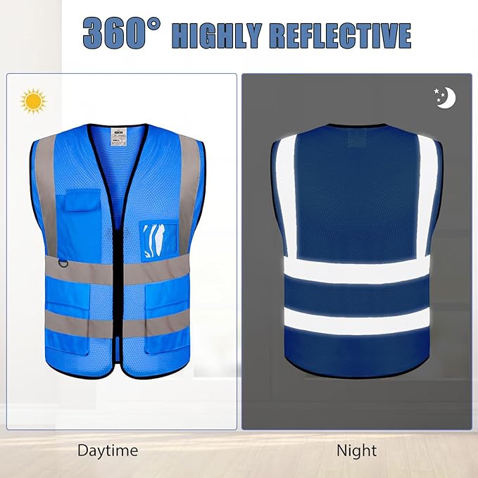 BeautyWill Custom Safety Vest Customized Logo Class 2 High Visibility - Image 3