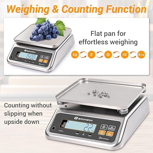 Food Scale Pound and Ounce, Rechargable, Commercial Grade, Stainless Steel - Image 9