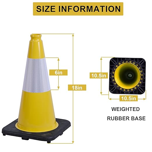 OrangeStar 8-Pack 18" Traffic Cones, Weighted Base - Image 7