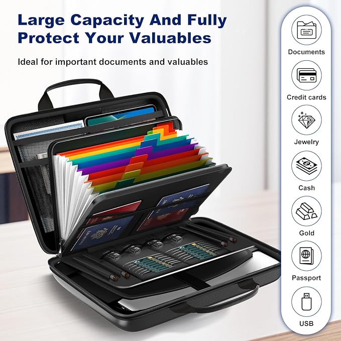 Fireproof Document Box, Hard Case Fireproof File Organizer - Image 3