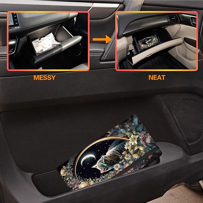 Car Registration and Insurance Holder, Leather Vehicle Glove Box Organizer - Image 6