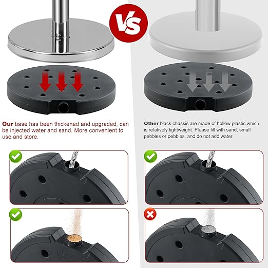 8 PCS Stainless Steel Stanchion Post, 5Ft Red Velvet Rope, Hollow Base and - Image 3