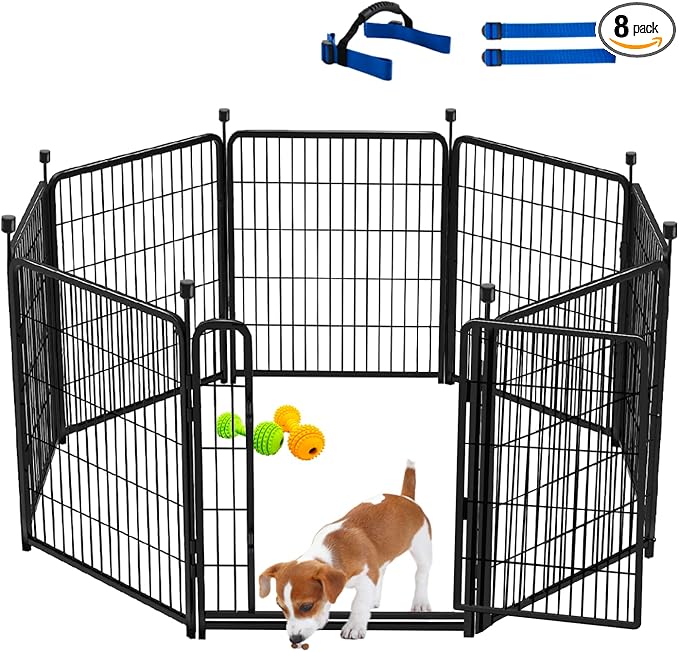 Tall Garden Fences and Borders for Dogs, 48 inch High Garden Fence, 8 Panels by Okaygardn