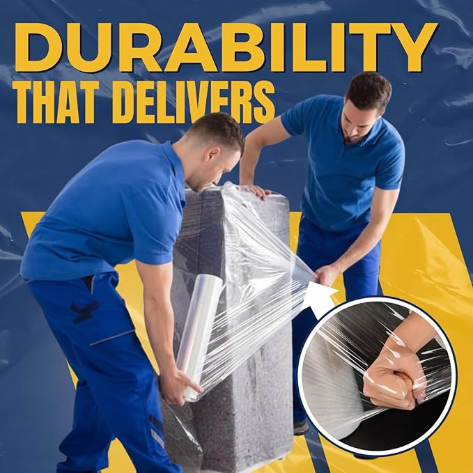 Industrial Stretch Film Wrap – 18" x 1000 FT x 80 Gauge, 1 Roll Heavy Duty - Image 4