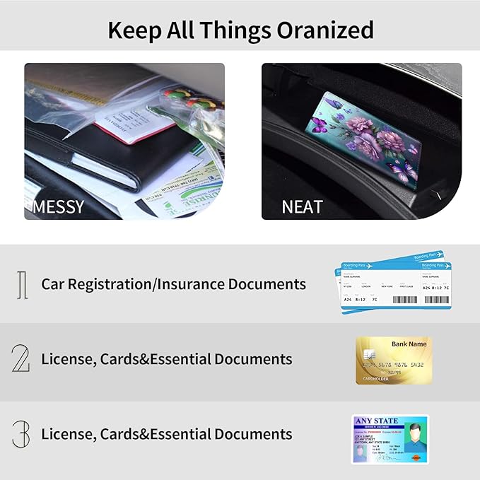 Car Registration and Insurance Holder, Leather Car Glove Box Organizer - Image 5