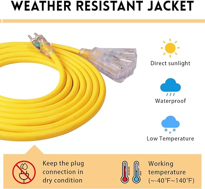 EP 50 Ft Lighted Outdoor Extension Cord - Image 4