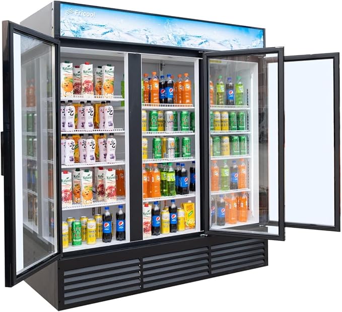 Merchandiser Refrigerator 3 Glass Door, 56 cu ft Beverage Display Cooler - Image 4