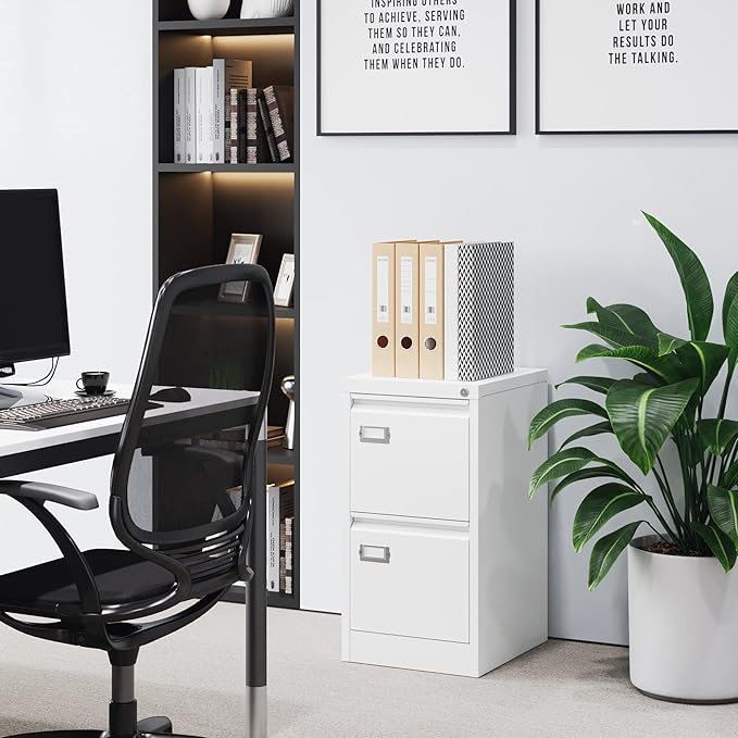 2 Drawer File Cabinet with Lock Metal Vertical Filing Storage Cabinet Office - Image 10