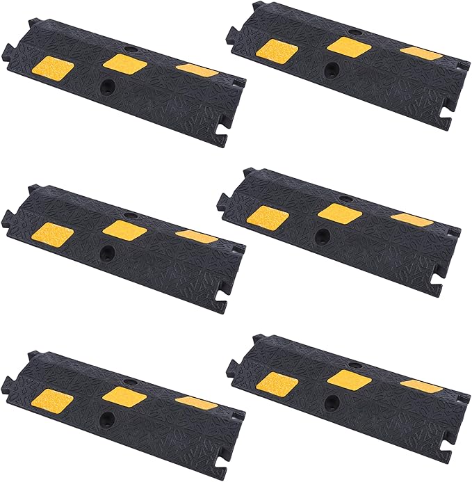 OrangeStar 6 Pack 17" Cable Protector Cover Ramps, 1-Channel Floor Protective by OrangeStar