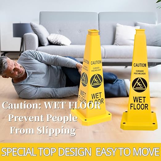 BESEA Caution Wet Floor Sign 6 Pack, Non-Slip Floor Safety Cone - Image 4