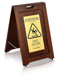 Wooden Caution Wet Floor Sign Slippery A-Frame by AlpineIndustries