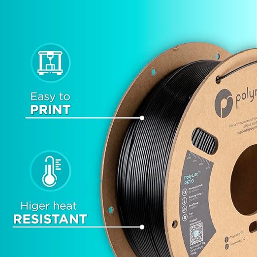 Polymaker PolyLite Black 3D Printer PETG Filament 1.75mm 1kg, Legacy PETG - Image 5