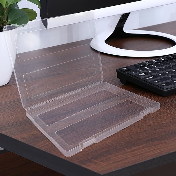 4pcs File Storage Box Clear Wear-resistant Plastic Document Organizer - Image 4