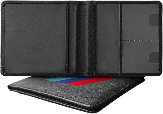 Tri-Color Sports Car Leather Registration and Insurance Holder, Vehicle Glove by Unknown