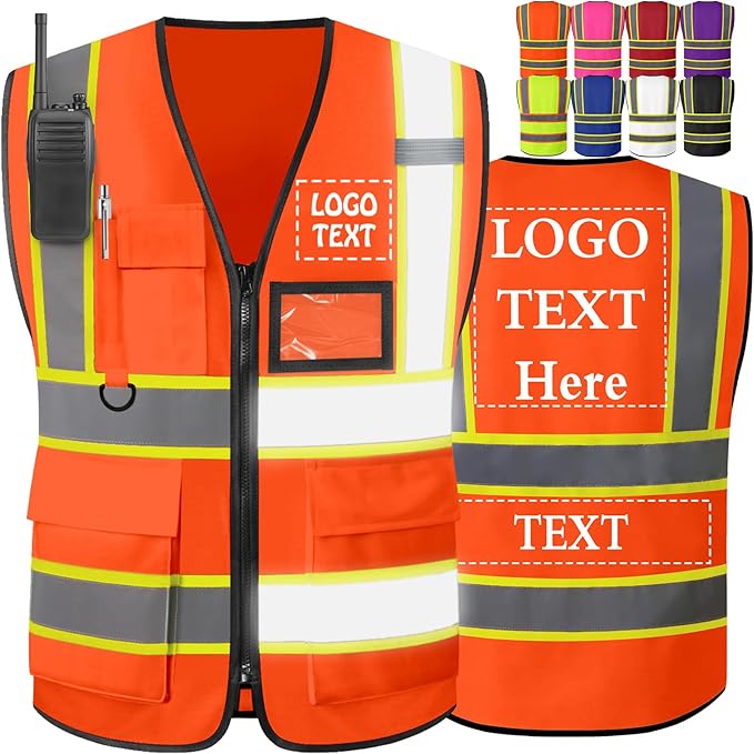 Custom Safety Vest High Visibility Customize Class 2 by YAEILOV