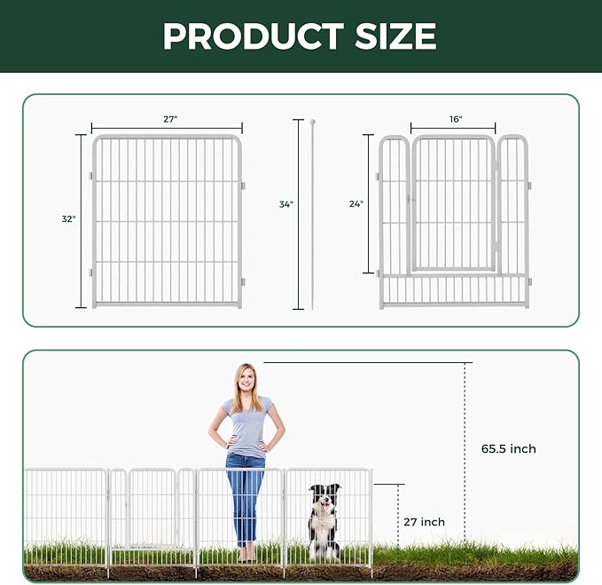 FXW Garden Fence Outdoor for The Yard – 32in x 54.7ft Heavy Duty Metal Animal - Image 4