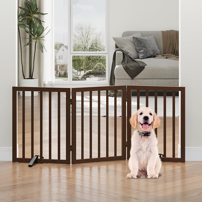 Dog Gates for Doorways, Freestanding Dog Gate Indoor, Foldable Pet Gates for - Image 4