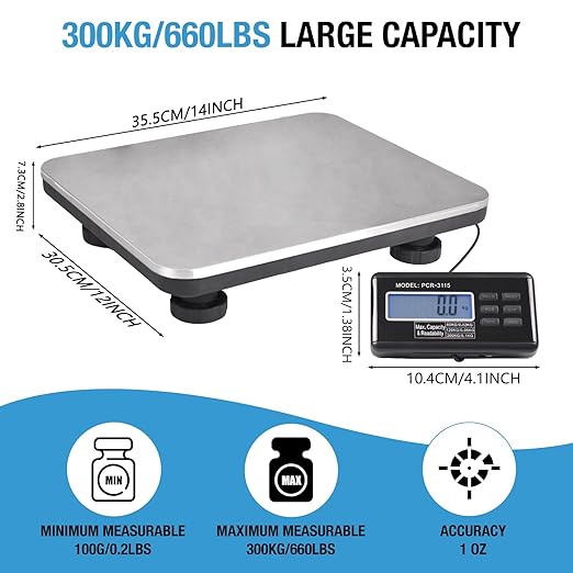 SurmountWay Shipping Scale 660lbs LCD Digital Platform Heavy Duty Portable - Image 2