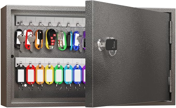 WeHere Key Lock Box for 60 Keys, Wall Mount Key Cabinet by WeHereSmartBoxLock