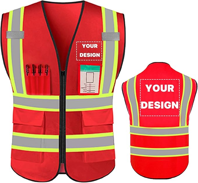 YOWESHOP High Reflective Visibility Safety Vest Custom Your Logo Safety Workwear by YOWESHOP