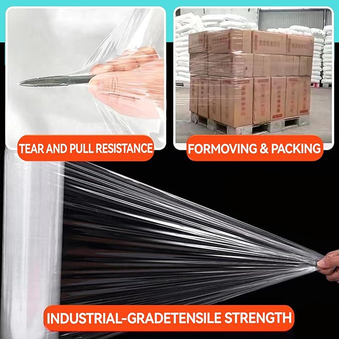 Stretch Wrap Film, 60 Gauge Stretch Wrap Industrial Strength, Plastic Wrap - Image 3