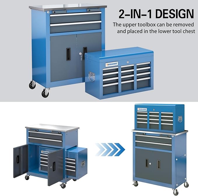 LARBANKE 5-Drawer&8-Drawer Tool Chest combination, - Image 6