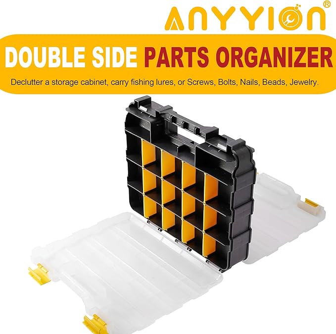 Anyyion Small Parts Organizer, 34-Compartments Double Side parts organizer - Image 5