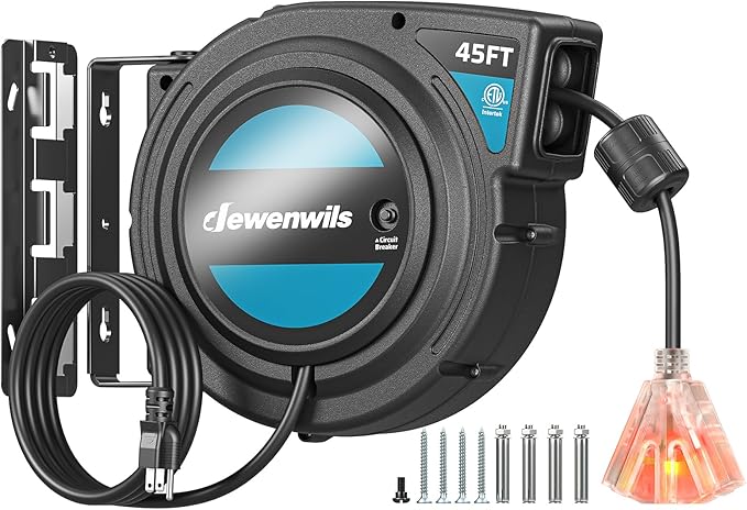 DEWENWILS 45FT Retractable Extension Cord Reel by DEWENWILS