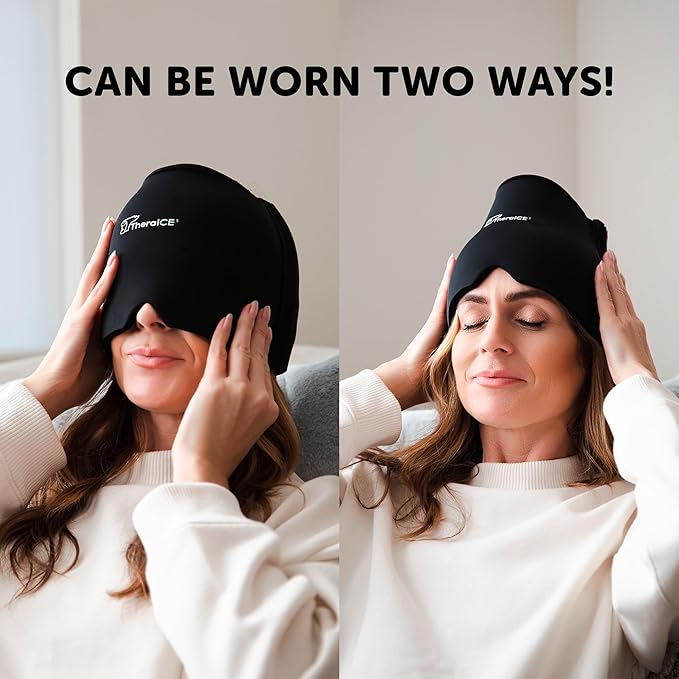 TheraICE Migraine Relief Cap, Soothing Headache Hat Ice Pack Mask, Face Cold - Image 5