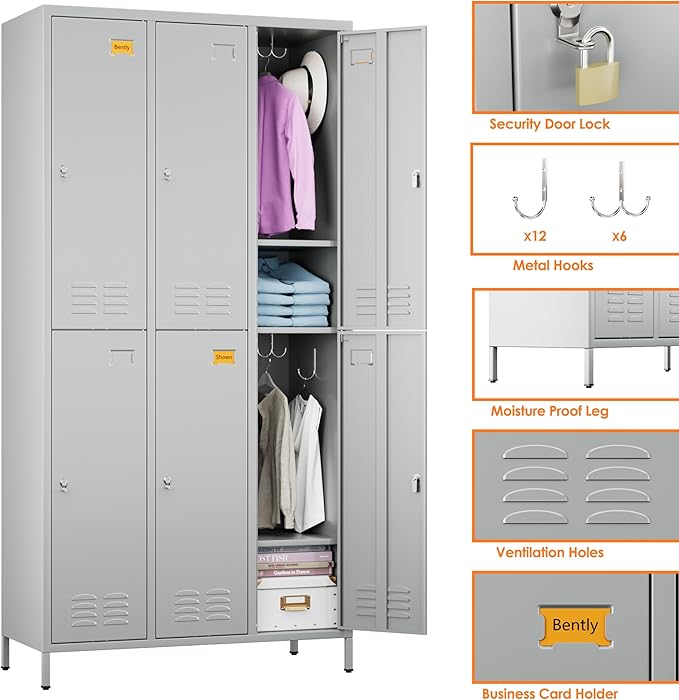 Employees Locker, 72 inch Tall Metal Storage Locker - Image 4