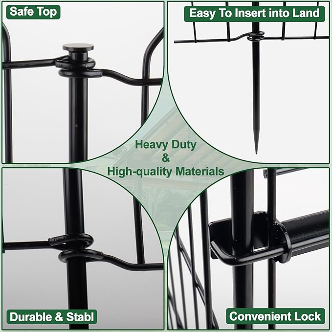 SUNLAX 5 Panels Garden Fence 10ft x 24in Fencing - Image 5