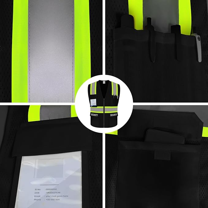 Security Vest for Security Guard, Hi Vis Mesh Vest - Image 4