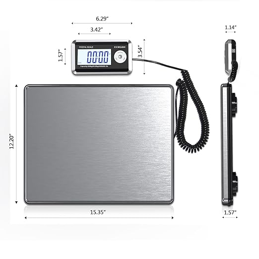 Shipping Scales 440lbs x 1.76oz Stainless Steel Large Platform, Small Business - Image 6