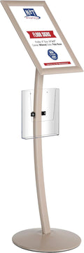 M&T Displays Curved Menu Board, 11x17 Inch Pedestal Sign Holder by MTDisplays