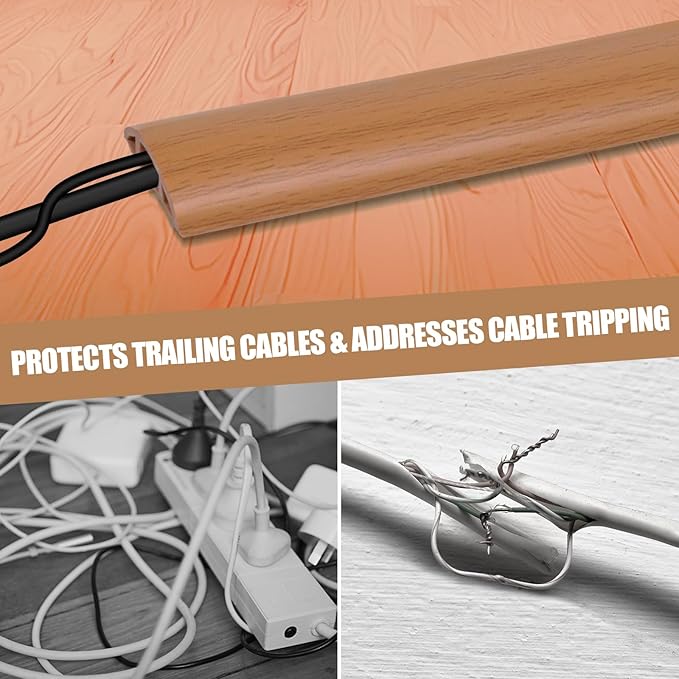 Floor Cord Cover Cavity 0.8"x0.37" Self Adhesive Cord Hider, 10FT Low Profile - Image 6