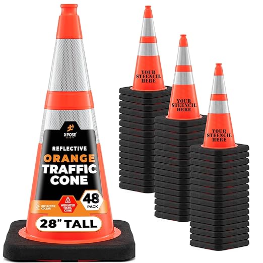 Xpose Safety 28 Inch Orange Traffic Cones Heavy Duty 10lb by XposeSafety