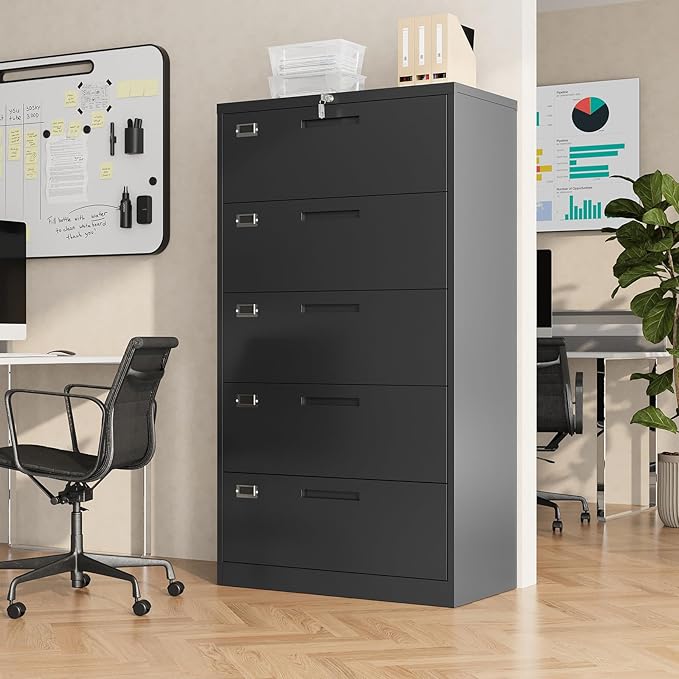 File Cabinet 5 Drawer, Lateral Filing Cabinet - Image 5