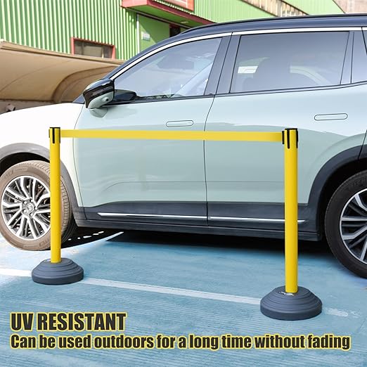 6 Pack Premium Crowd Control Stanchion Set, Heavy-Duty Base, Safety Rope - Image 5