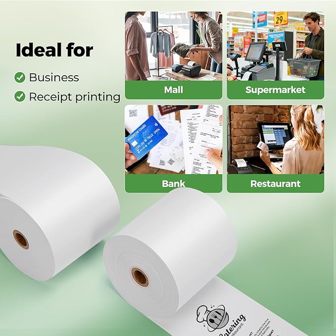 MUNBYN Thermal Paper 3 1/8 x 230ft, 12 Rolls Receipt Paper Work - Image 7