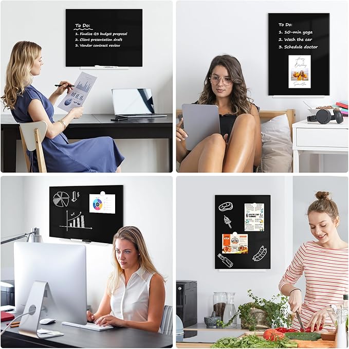 Magnetic Glass Whiteboard for Wall, Large Frameless White Board for Home and - Image 8
