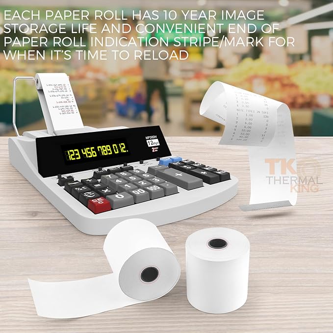 2 1/4" x 150' Thermal Paper, Adding Machine/Calculator POS Receipt paper - Image 6