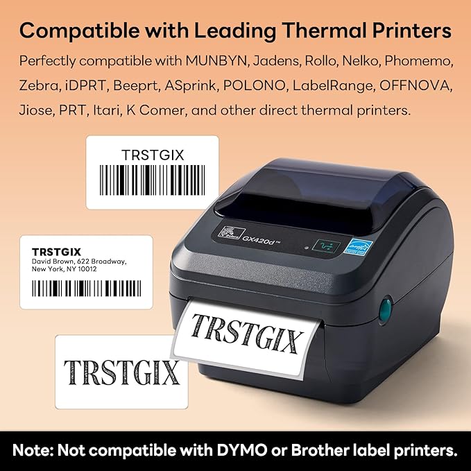 2.25" x 1.25" Direct Thermal Labels, Strong Adhesive Barcode & Address Stickers - Image 3