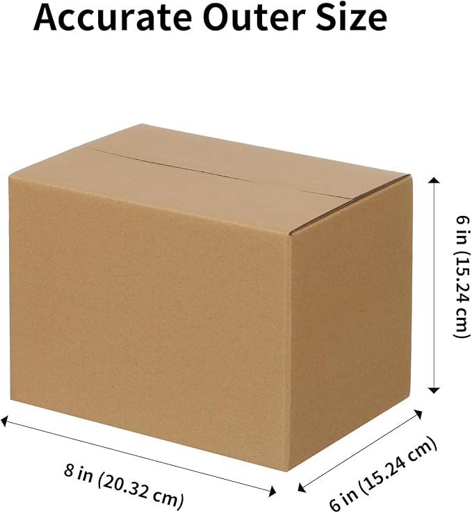 FARRAY 100 Pack 8x6x6 inches Shipping Boxes, Study Corrugated Small Cardboard - Image 2